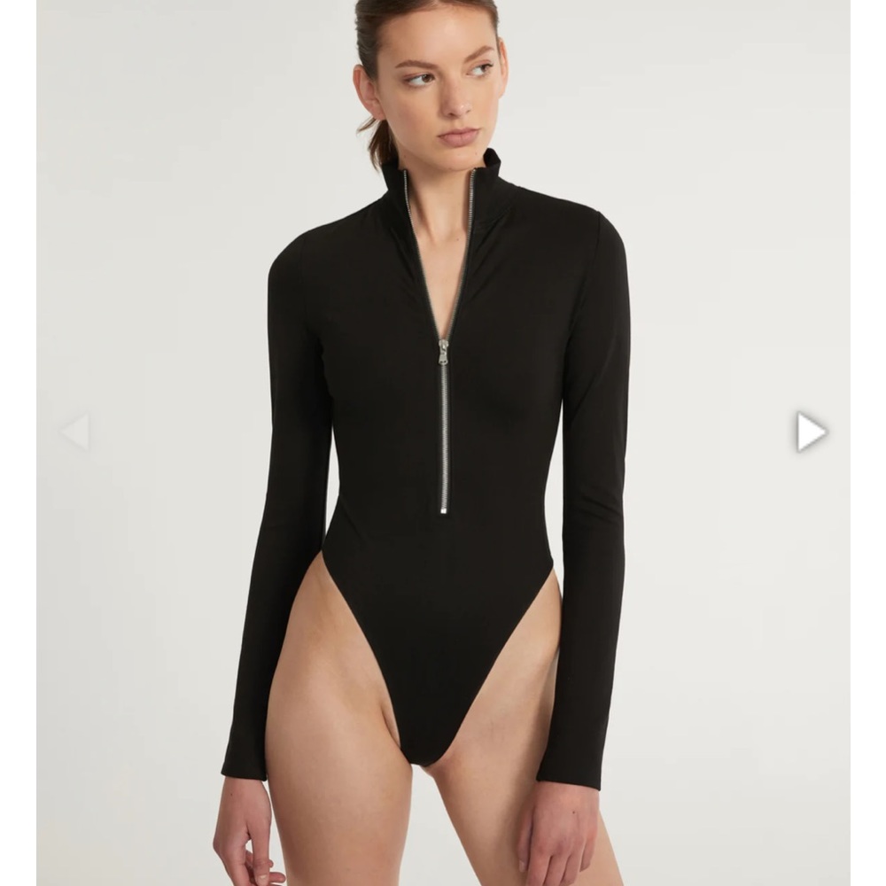 NWT Marissa Webb Zip front Body Suit  - Black - XS